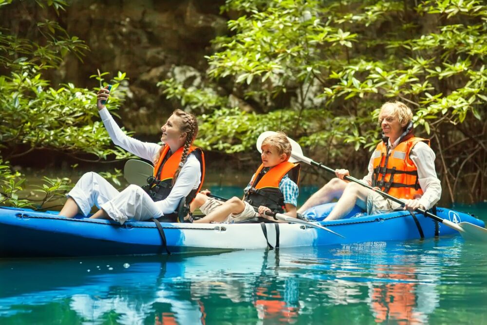 Family kayaking in Marco Island Florida